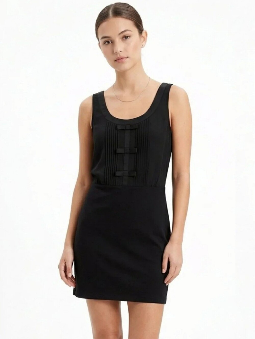 American Eagle Outfitters Black Sleeveless Mini Dress Ribbon Trim Small New